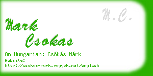 mark csokas business card